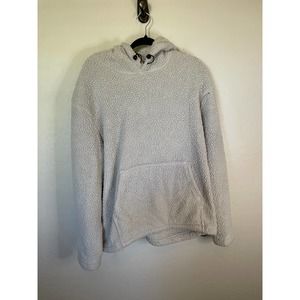 H&M | Women's Oversized Gray Sherpa Hoodie Sweater Size XL